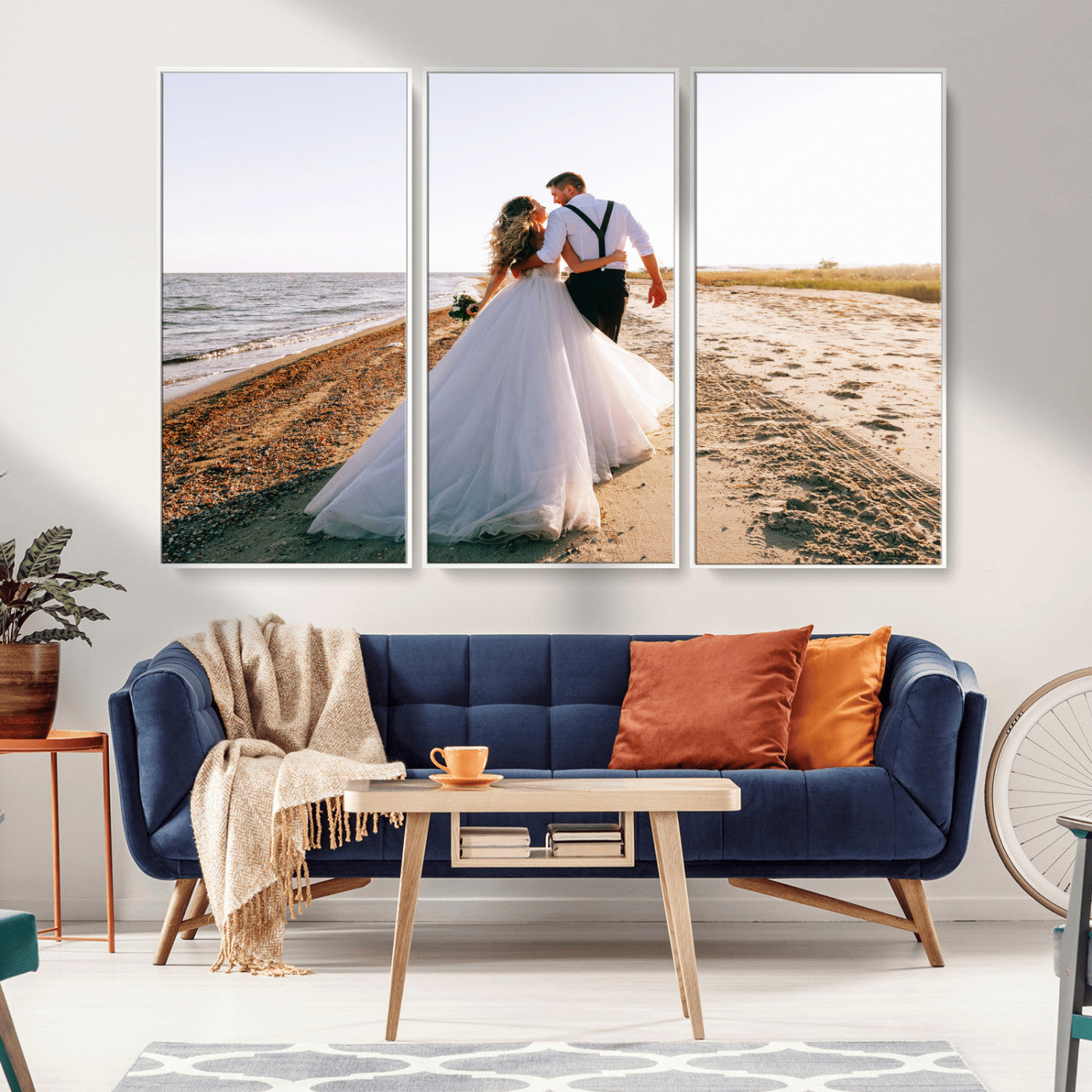 CSTM911-MGV-FC-48X32-3P_White-Framed Custom Canvas Print - Personalized Wall Art for Home Decor Wall Art Print, Create Your Own