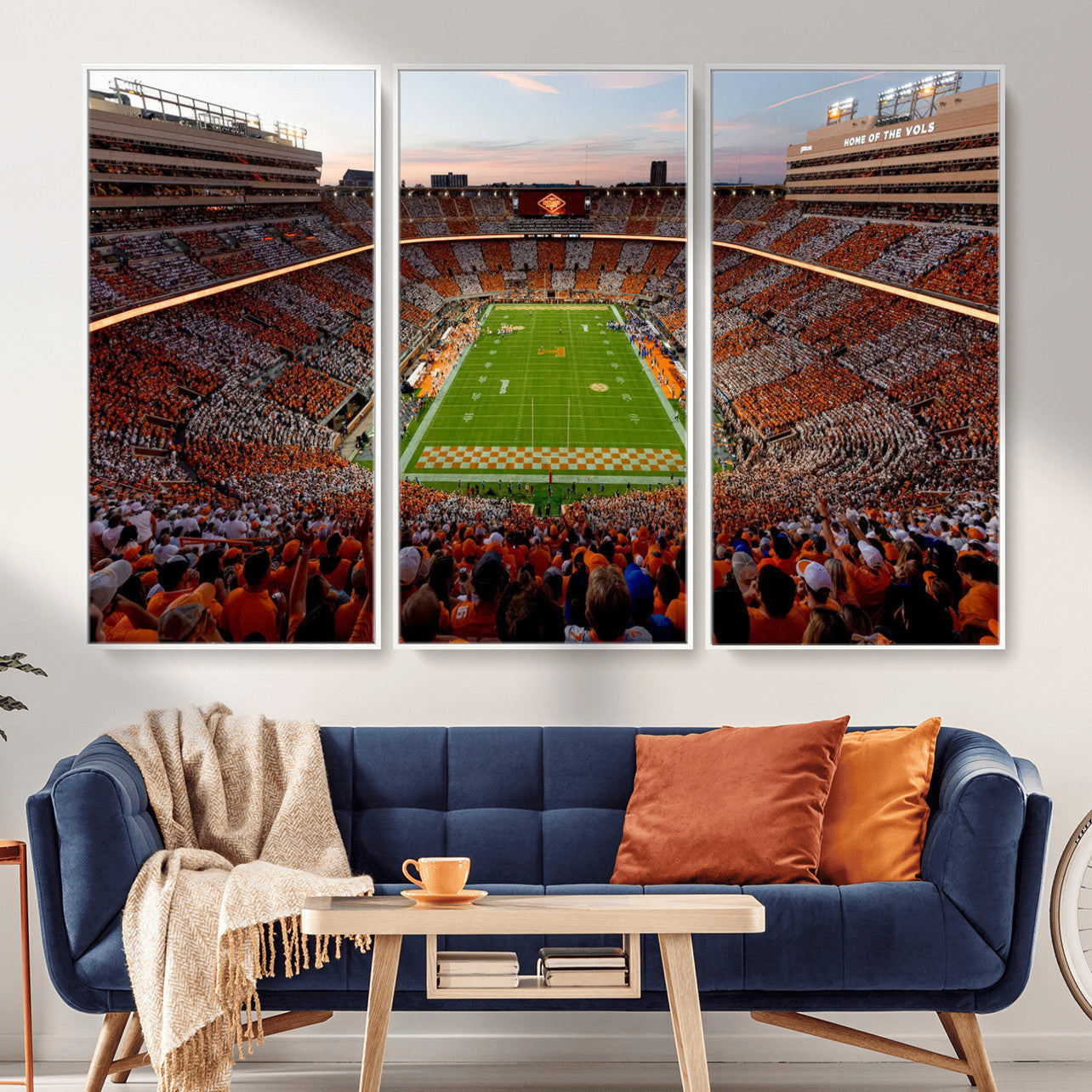 37160229-MGV-CV-36X24 - Tennessee Neyland Stadium Wall Art, Sports Arena Canvas Print, Panoramic Stadium Canvas Artwork for Home, Office
