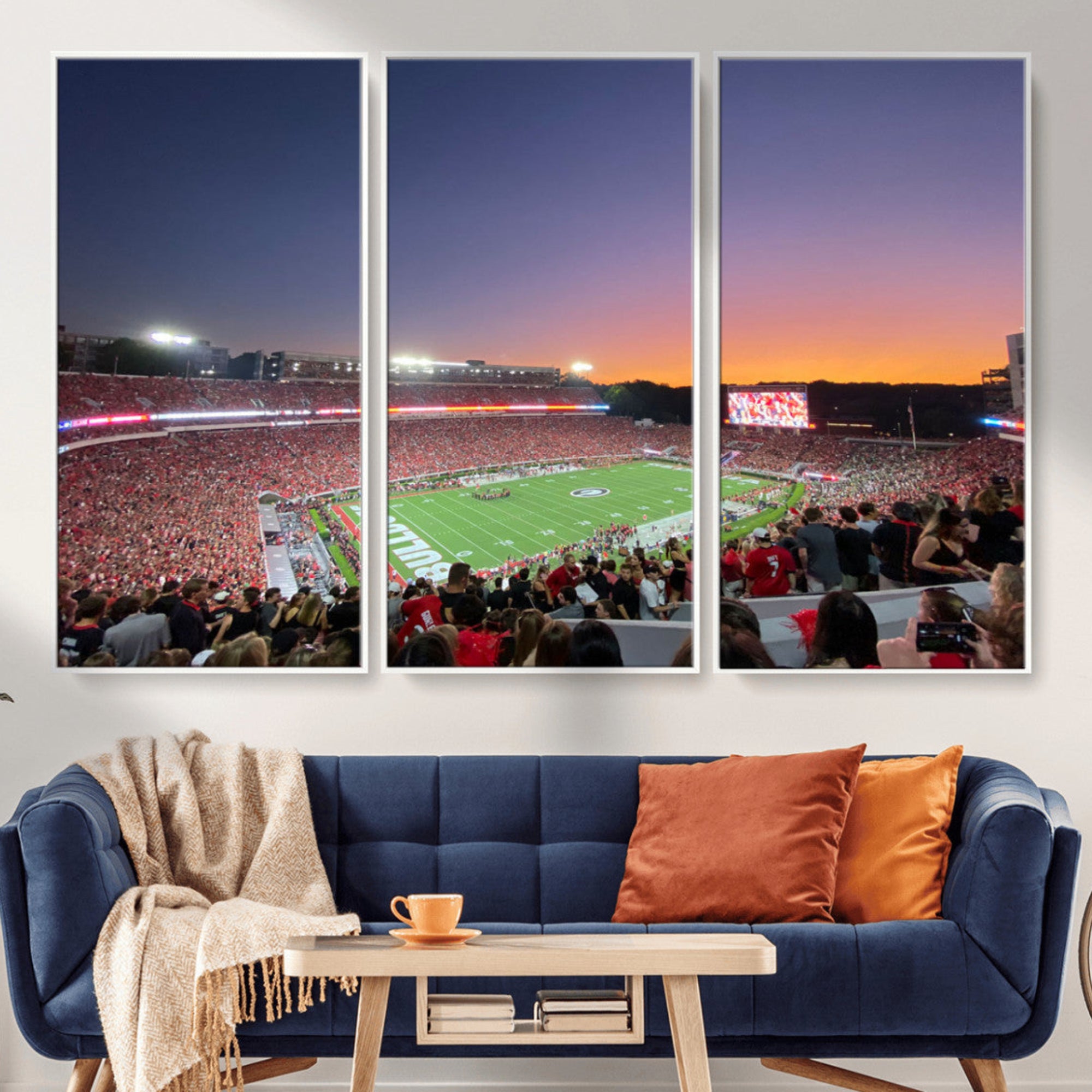 25139565-MGV-FC-48X32-3P-Dooley Stadium Wall Art, Sports Arena Canvas Print, Dooley Field Sanford Stadium Canvas Artwork for Home, Office