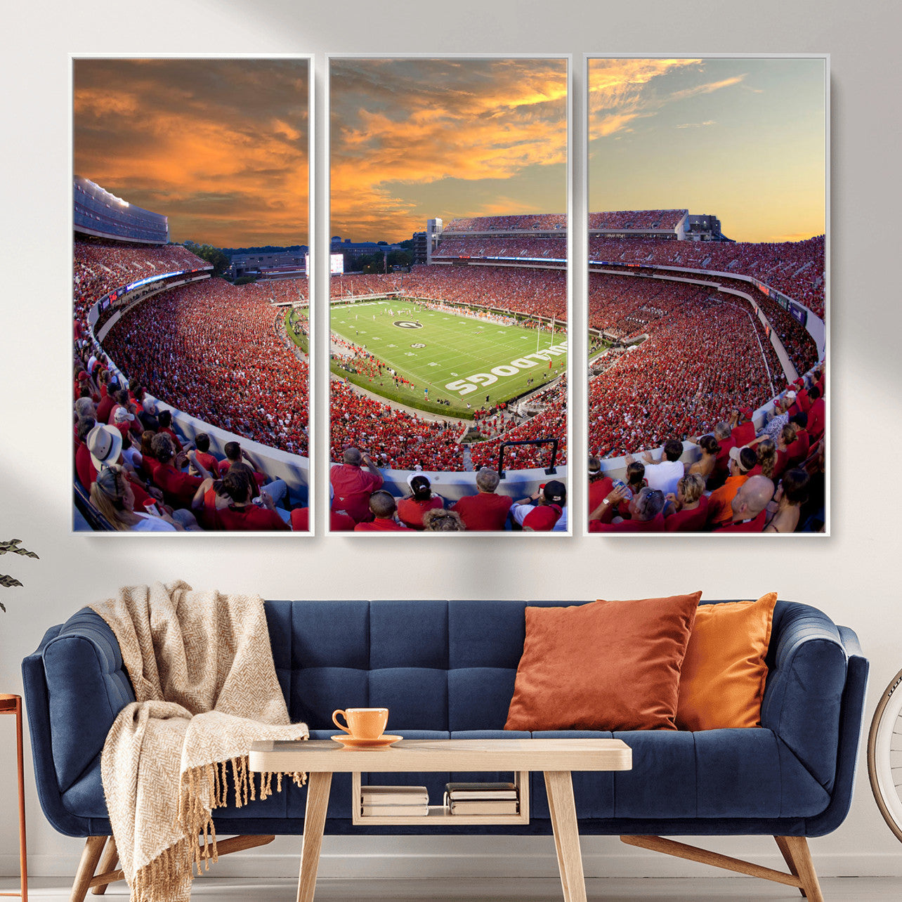 73680988-MGV-FC-48X32-3P - Dooley Stadium Wall Art, Sports Arena Canvas Print, Dooley Field Sanford Stadium Artwork for Home, Office