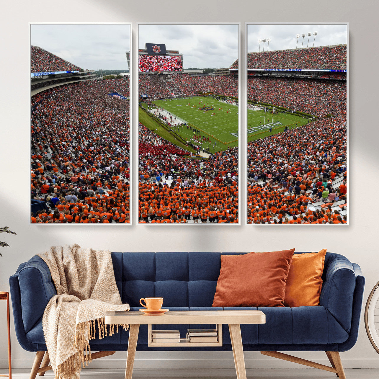 39597998-MGV-CV-36X24-Jordan-Hare Stadium Wall Art Canvas Print, College Sports Art for Man Cave or Game Room, Framed Alabama Football Decor