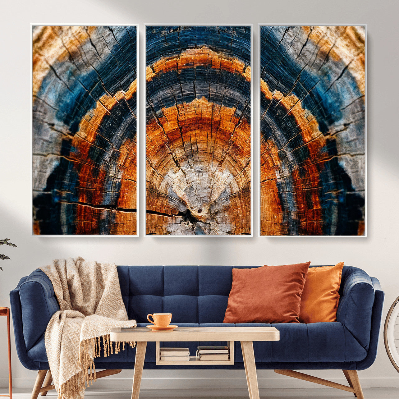 92693966N-MGV-CV-36X24 - Abstract Wood Grain Canvas Print, Tree Ring Pattern Wall Art, Framed Canvas Ready to Hang
