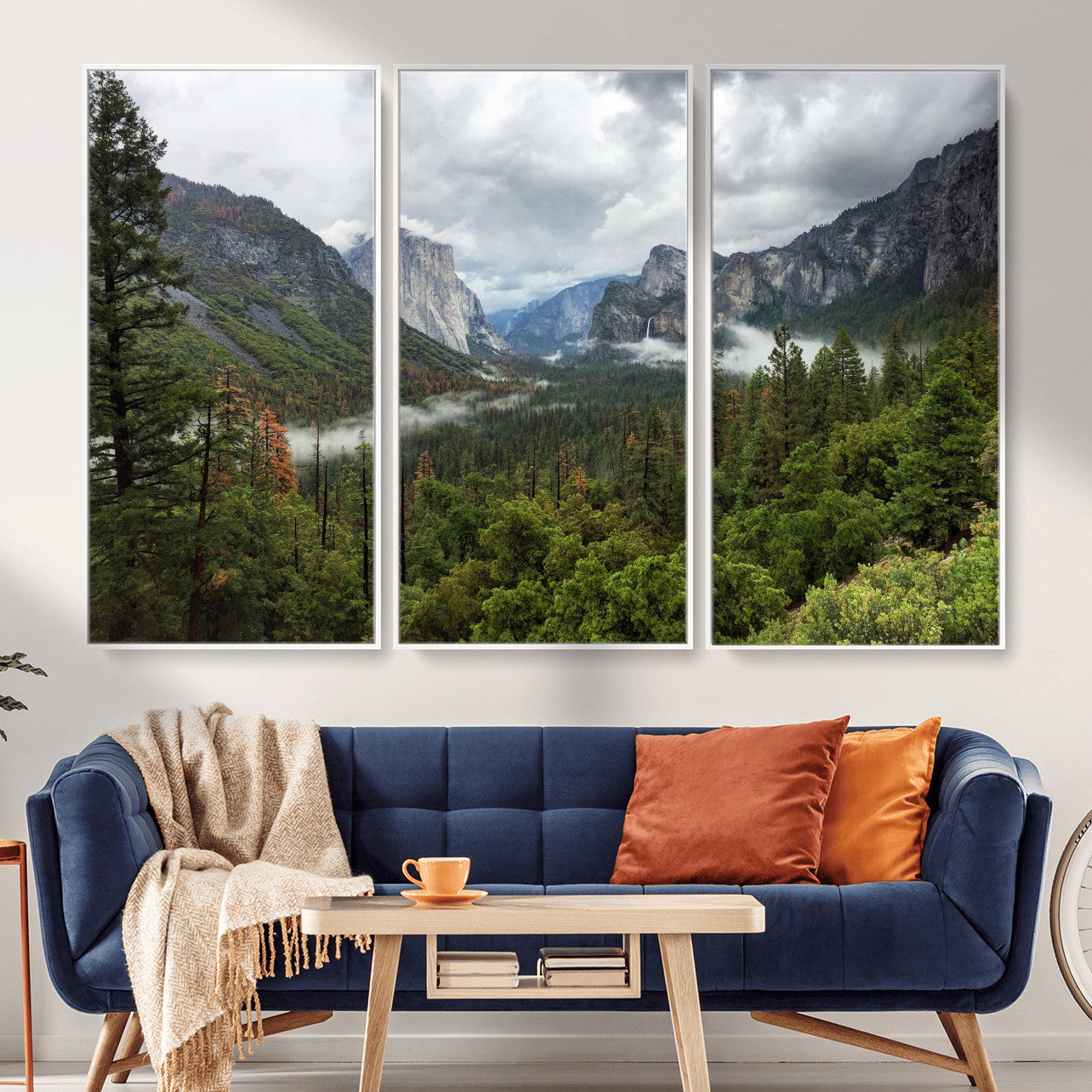 46168759-MGV-CV-36X24 - Yosemite Valley Wall Art Canvas Print, El Capitan Mountain Landscape Nature Wall Decor