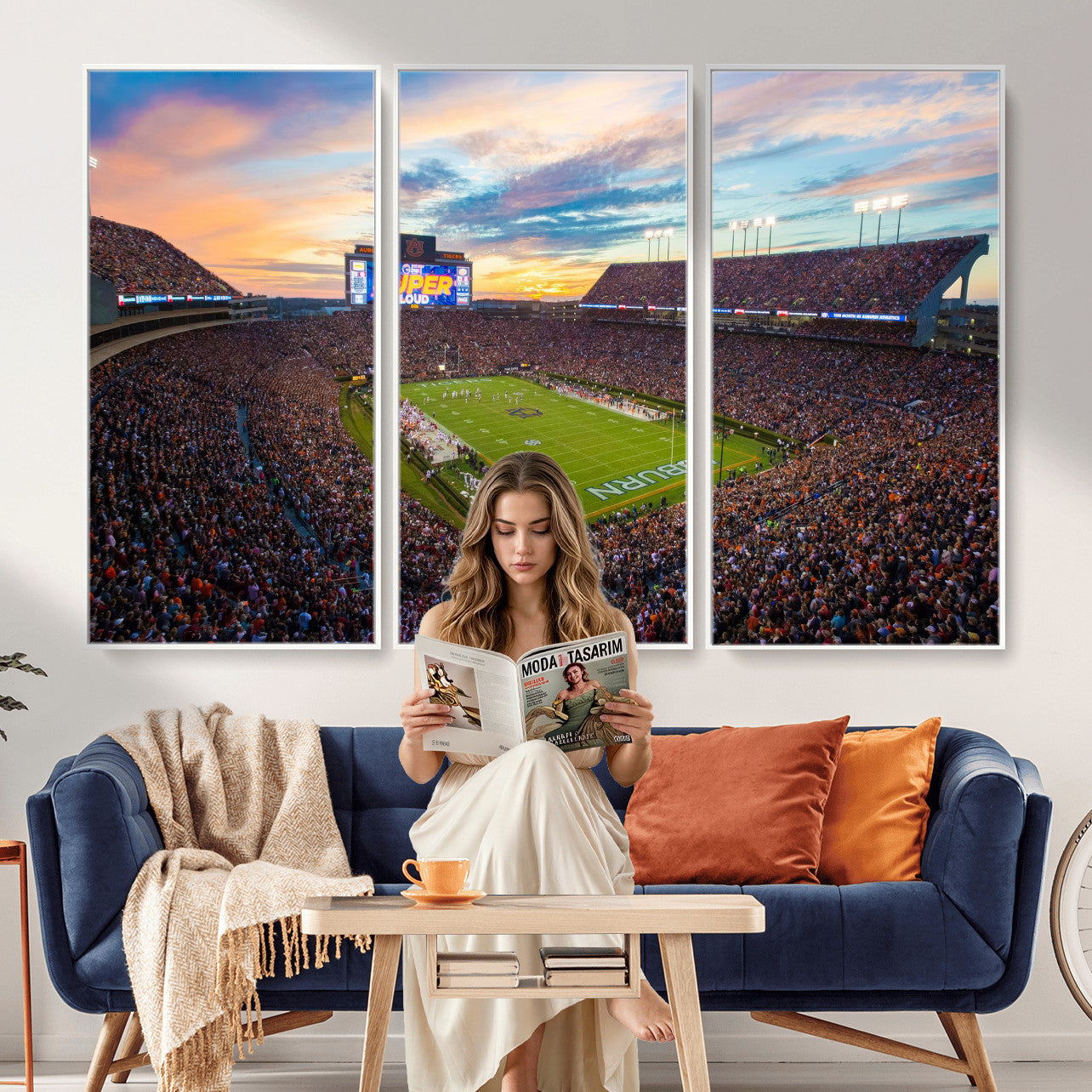 75203764-MGV-CV-36X24 - Jordan-Hare Stadium Auburn Tigers Football Stadium Canvas Wall Art