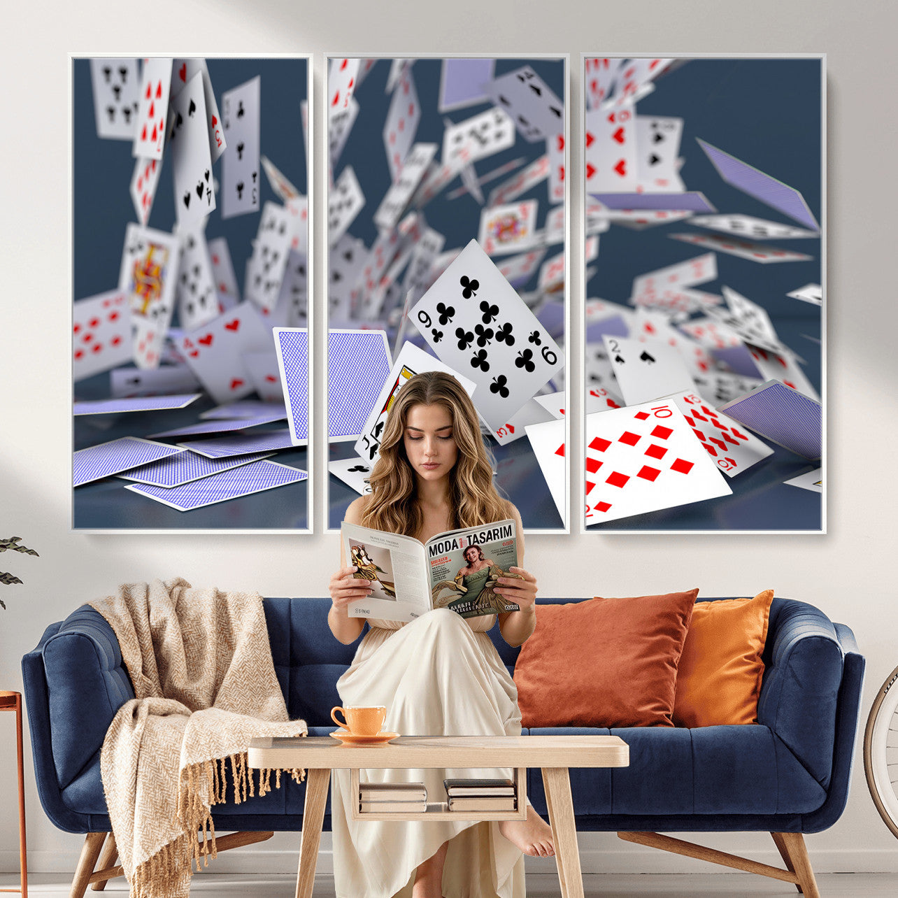66392185-MGV-CV-36X24 - Playing Cards Canvas Wall Art | Casino Game Room Decor, Poker Decor Art