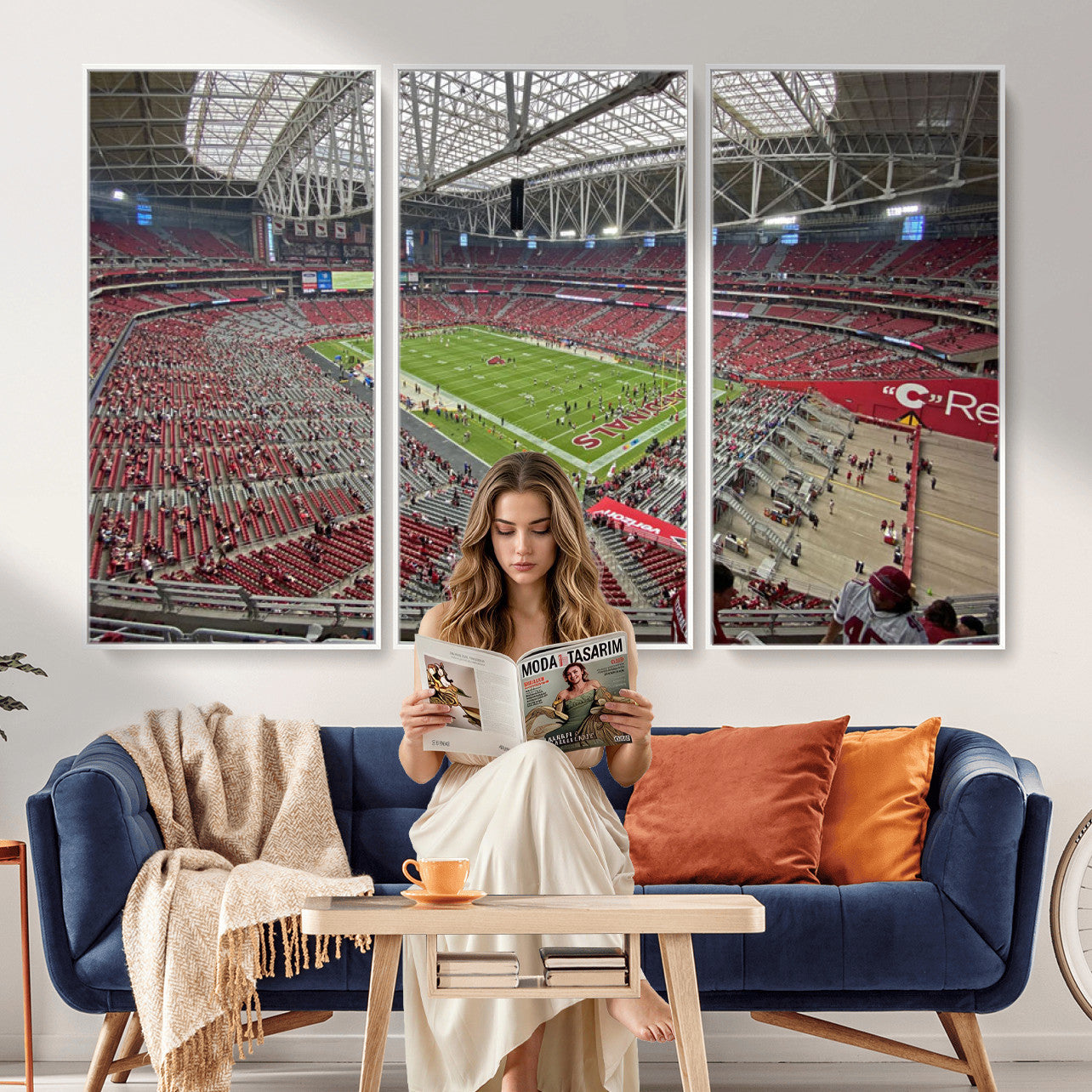 30579717-MGV-CV-36X24 - State Farm Stadium Canvas Wall Art, Arizona Cardinals Football Stadium Print, Glendale NFL Arena Panorama Artwork