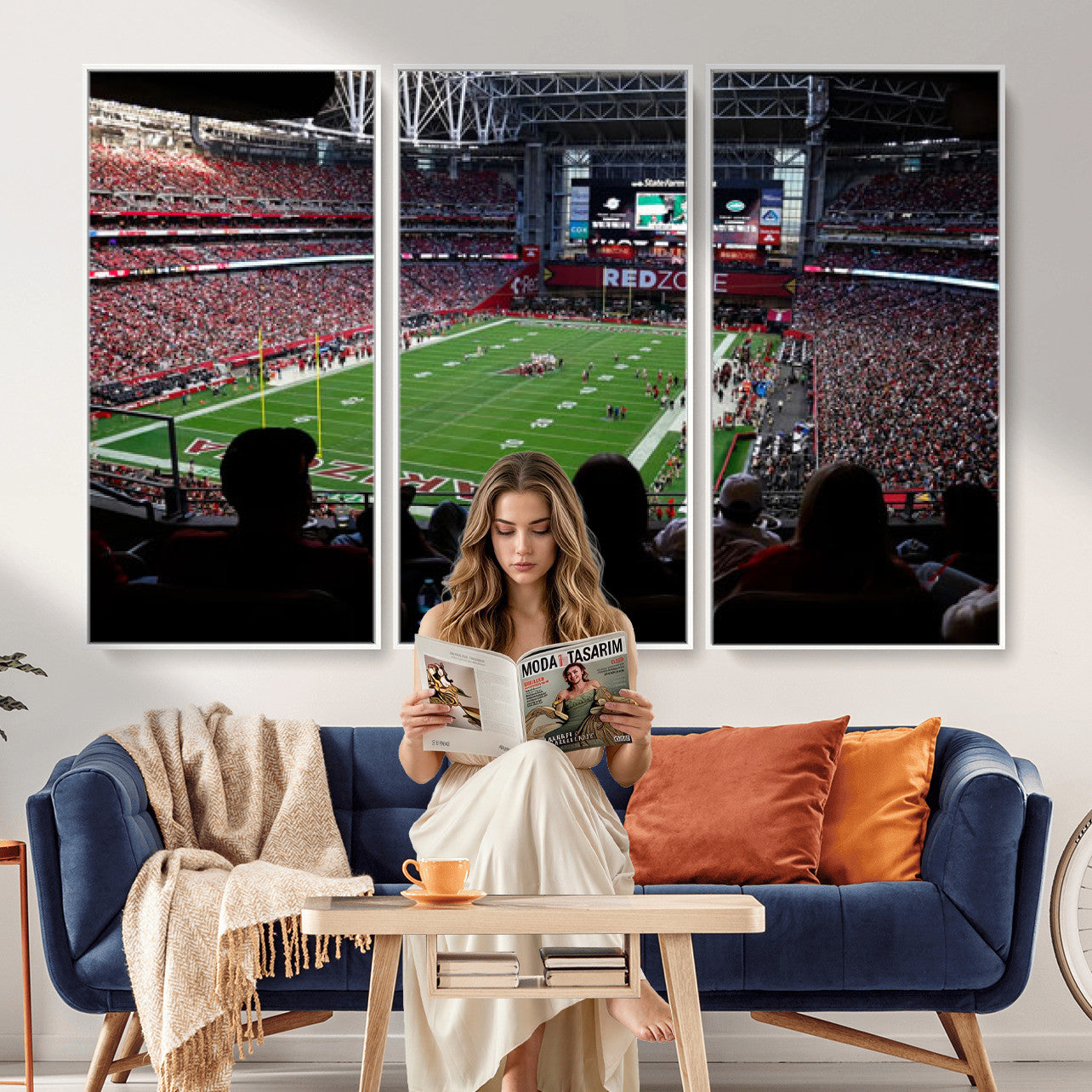 84196298-MGV-CV-36X24 - State Farm Stadium Canvas Wall Art, Arizona Cardinals Football Stadium Print, Glendale NFL Arena Photography Artwork