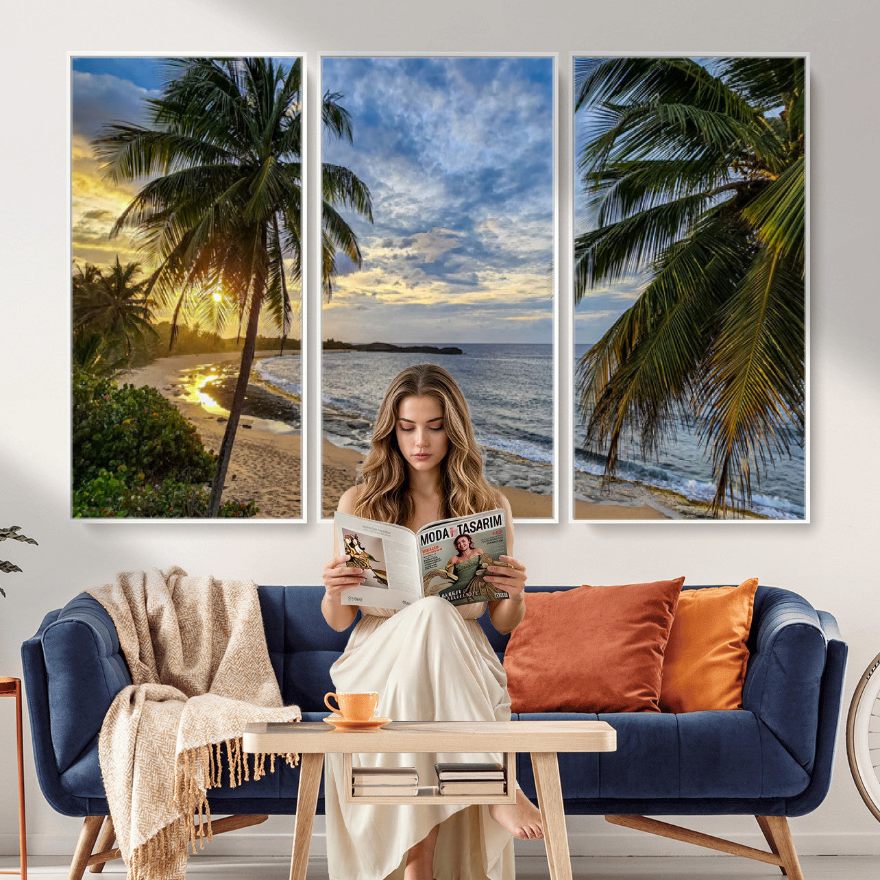 40002010-MGV-CV-36X24 - Mar Chiquita Beach Puerto Rico Canvas Wall Art, Manati Caribbean Coastal Photography Print, Tropical Ocean Sunset Decor