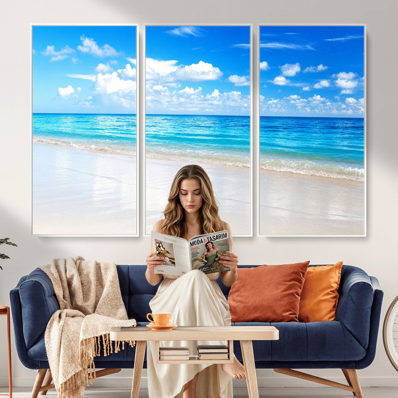 67491909-MGV-CV-36X24 - Tropical Beach Ocean Wall Art Canvas Print for Home Decor