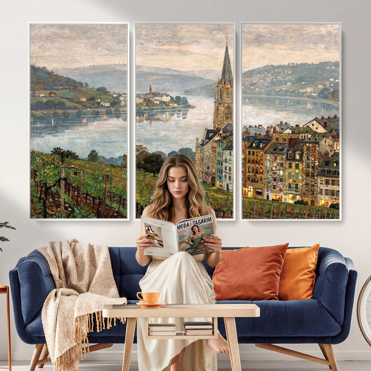 62626662-MGV-CV-36X24 - Mosel City Mosel River by Nicolai Astudin Wall Art Canvas Print