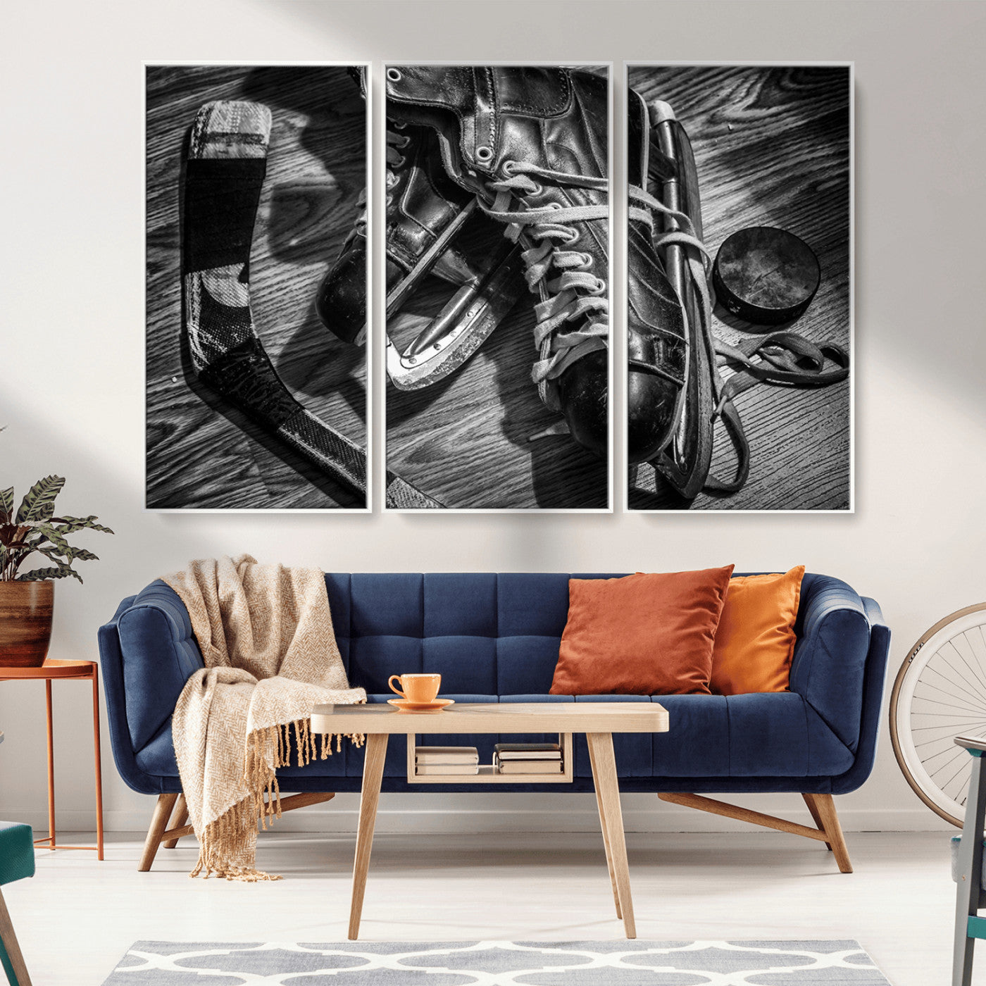 20553-MGV-CV-36X24-Old Pair of Mens Skates Wall Art Canvas, Men Skates Wall Art Print