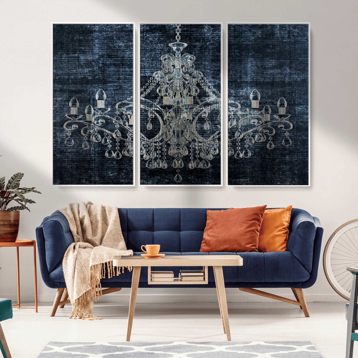-Dark Chandelier Wall Art Canvas Print
