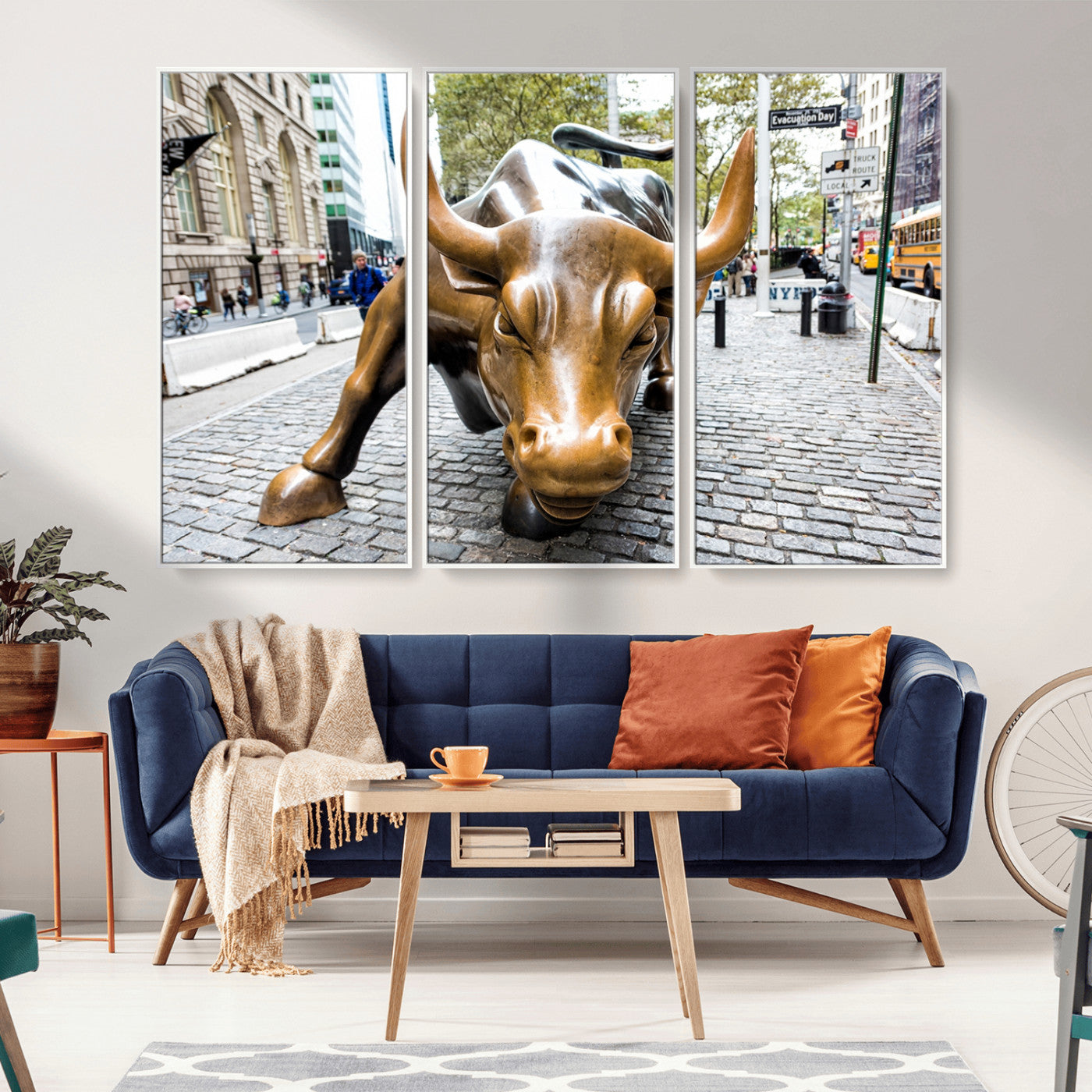 -Charging Bull Wall Art Canvas Print