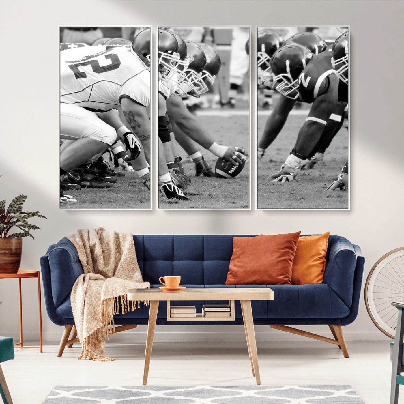 -American Football Player Wall Art Canvas Print