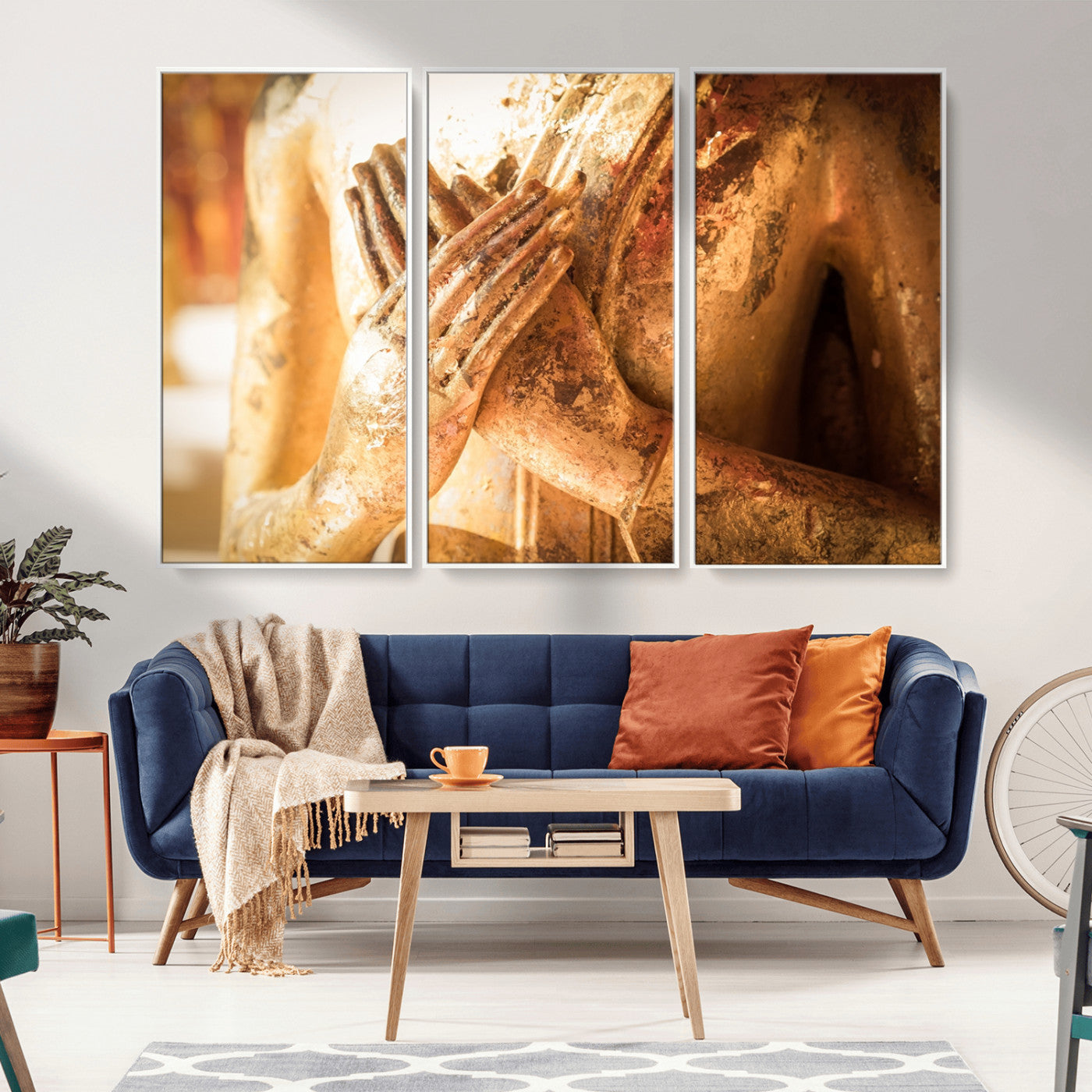 -Buddha Statue Hands Wall Art Canvas Print