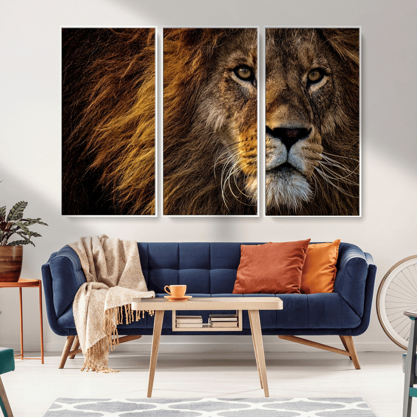 -Mighty Lion Wall Art Canvas Print – Majestic Animal Portrait Artwork for Home, Office, Living Room, Guest Room