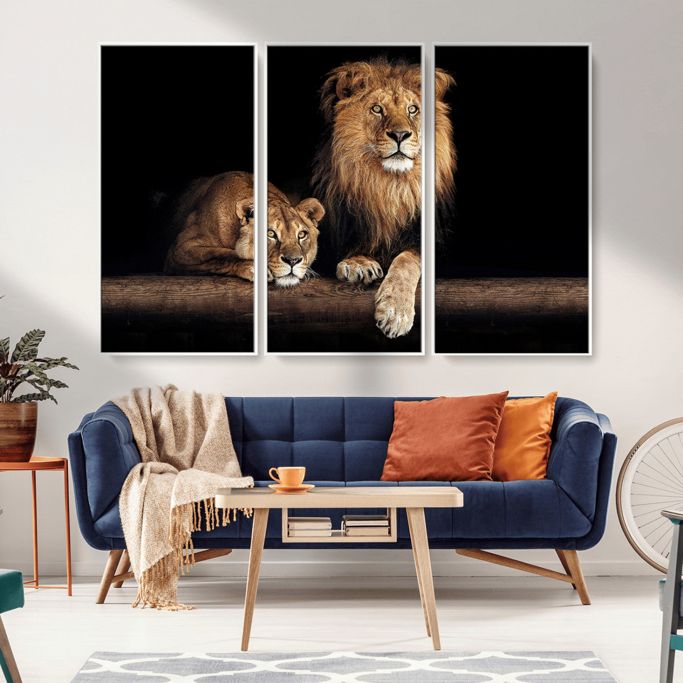 -Lion Canvas Wall Art – Majestic Animal Print Artwork for Home, Office, Living Room, Guest Room, Farmhouse