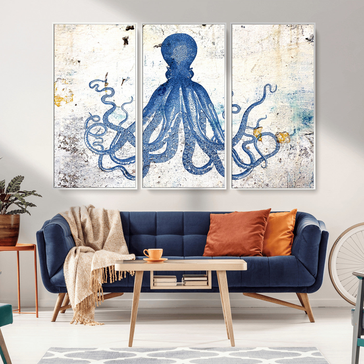 38211-MGV-CV-36X24-Octopus Canvas Wall Art | Coastal Marine Life Artwork for Living Room, Bedroom, or Office |