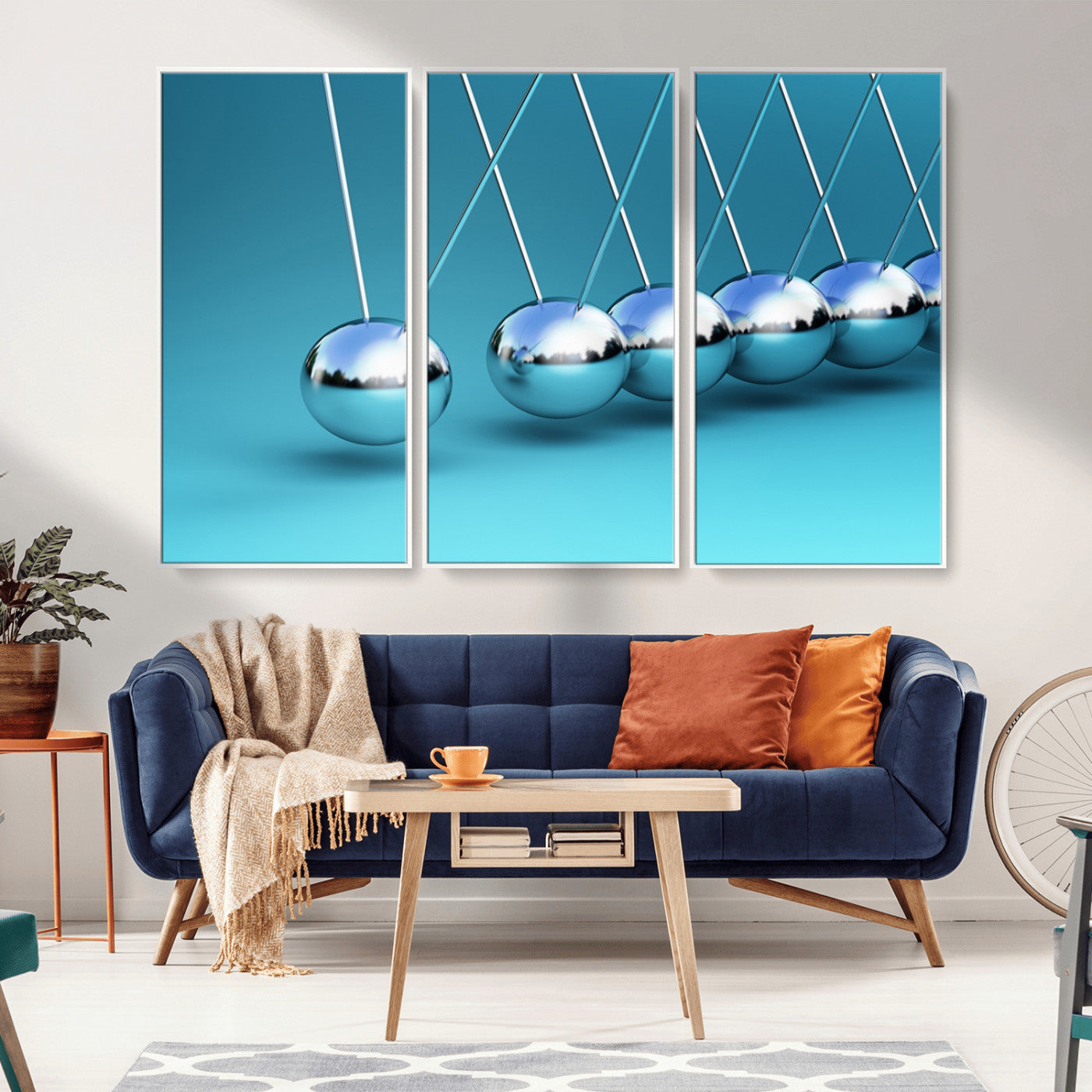 -Wall Art Newton's Cradle Canvas Print, Framed Newton Cradle Canvas Print