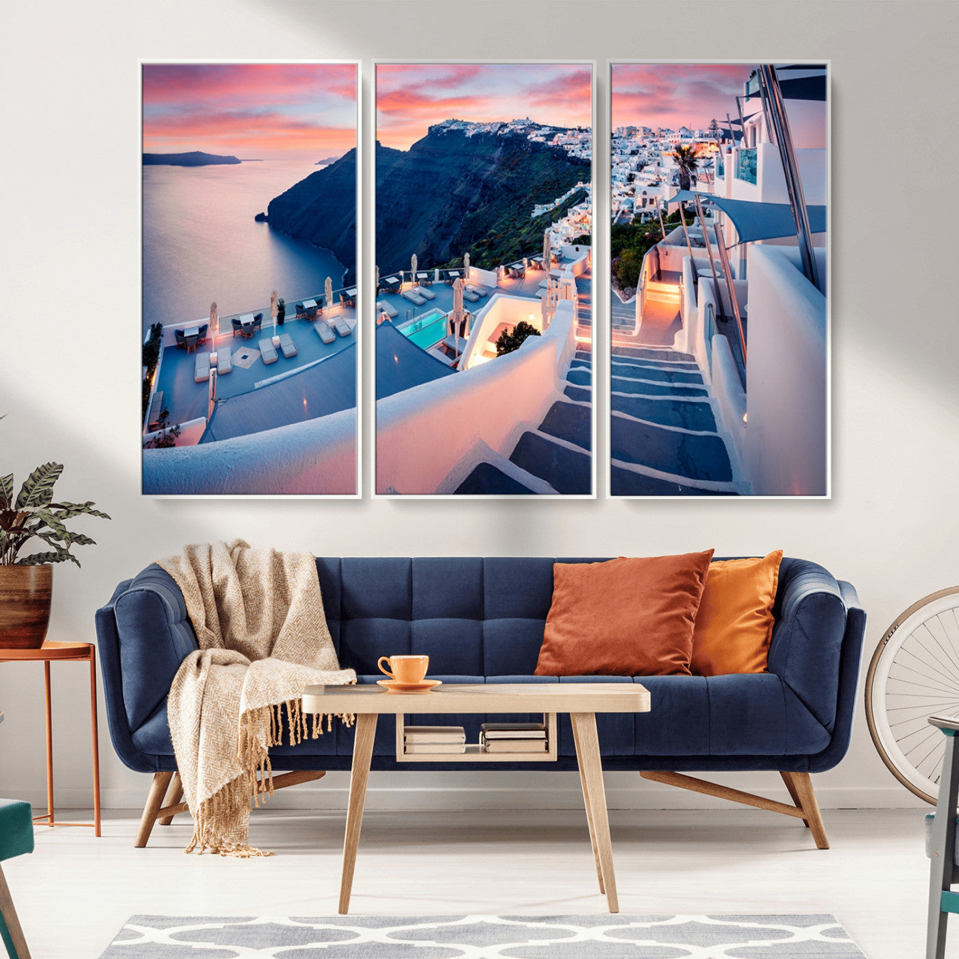 -Santorini Island Wall Art Canvas Print