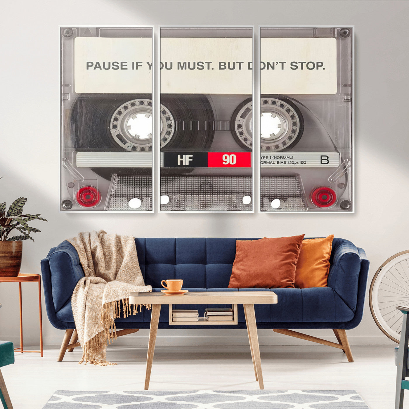 -Music Cassette Iconic Wall Art Canvas Print