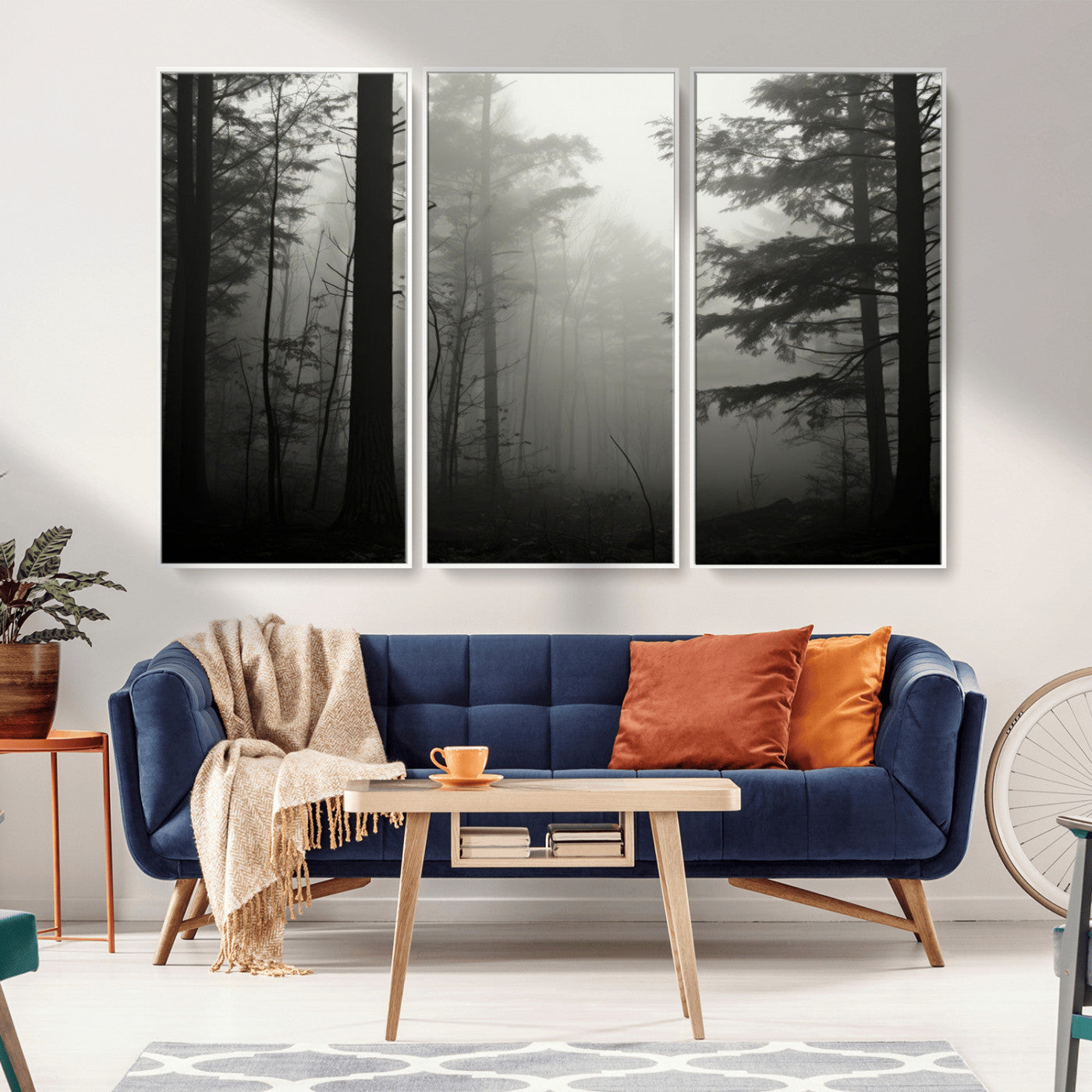 -Misty Forest Wall Art Premium Canvas Print a Foggy and Serene Atmosphere - Nature Wall Art