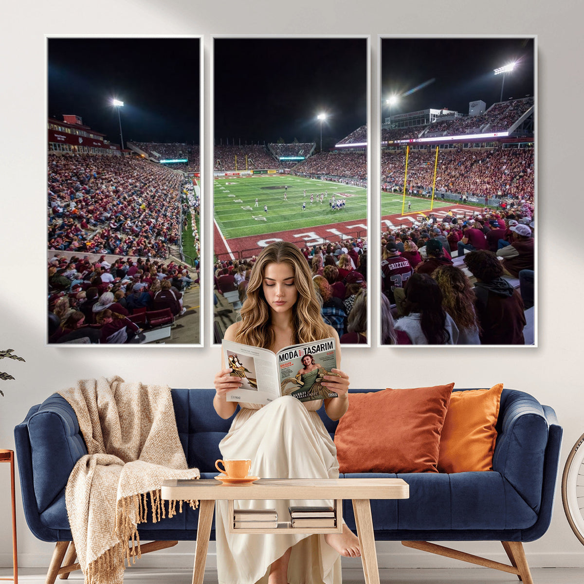 56191-MGV-CV-36X24 - Washington Grizzly Stadium American Football Wall Art Canvas Print, Sports Wall Art Print, Game Room Decor-1
