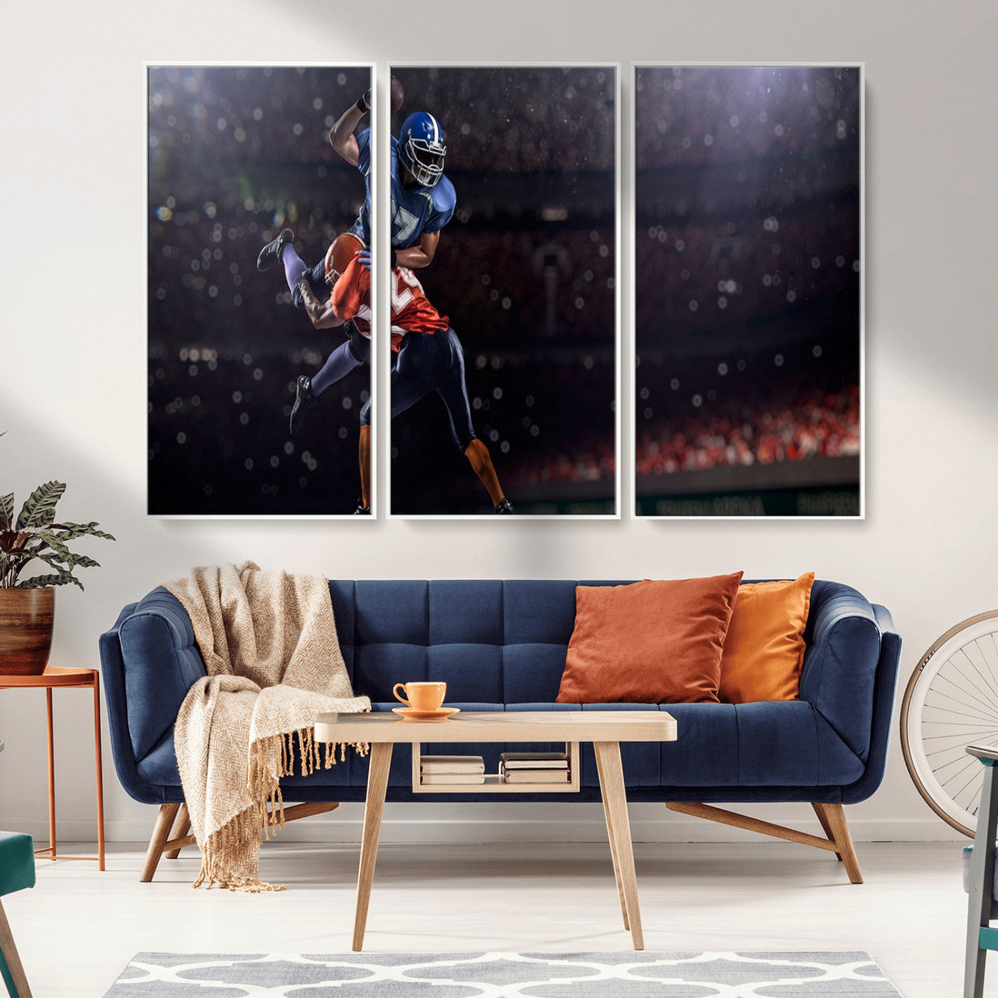 68009-MGV-CV-36X24-American Football Wall Art Canvas Print, Stadium Sport Wall Art Print