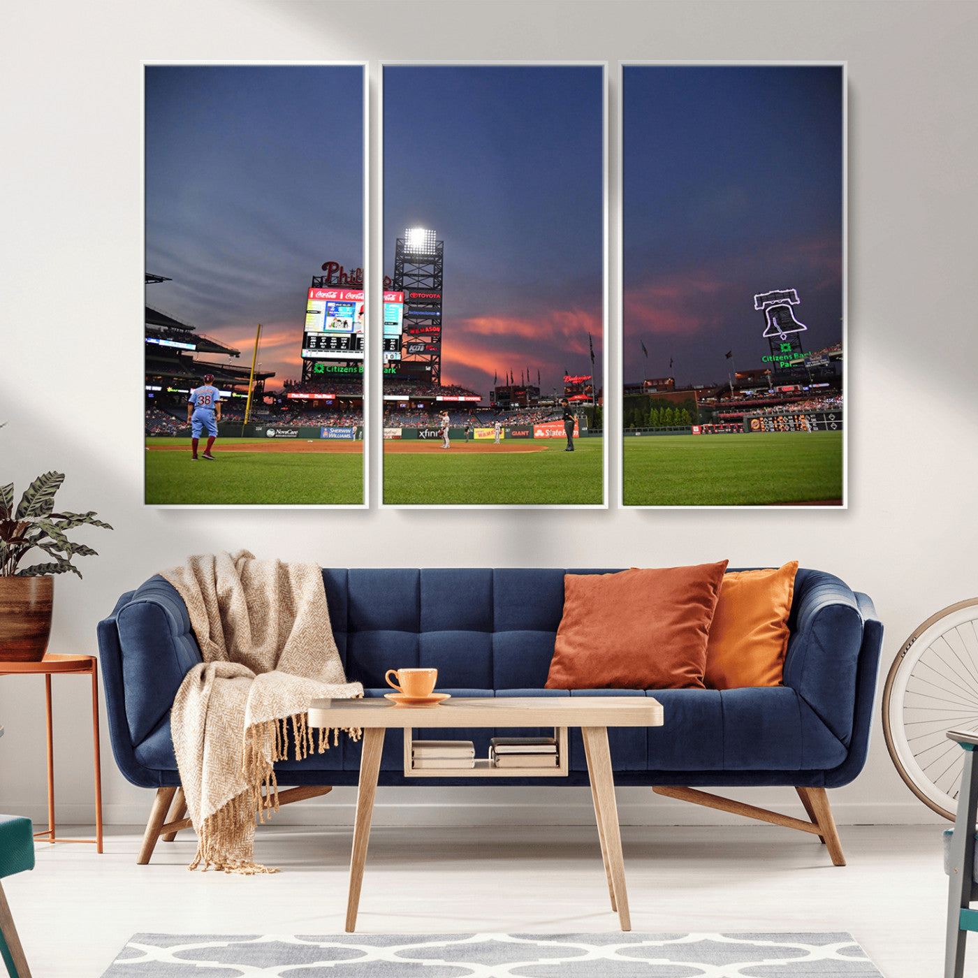 22594-MGV-CV-36X24-Philadelphia Phillies Baseball Print - Philadelphia Citizens Bank Park Stadium Wall Art, Phillies