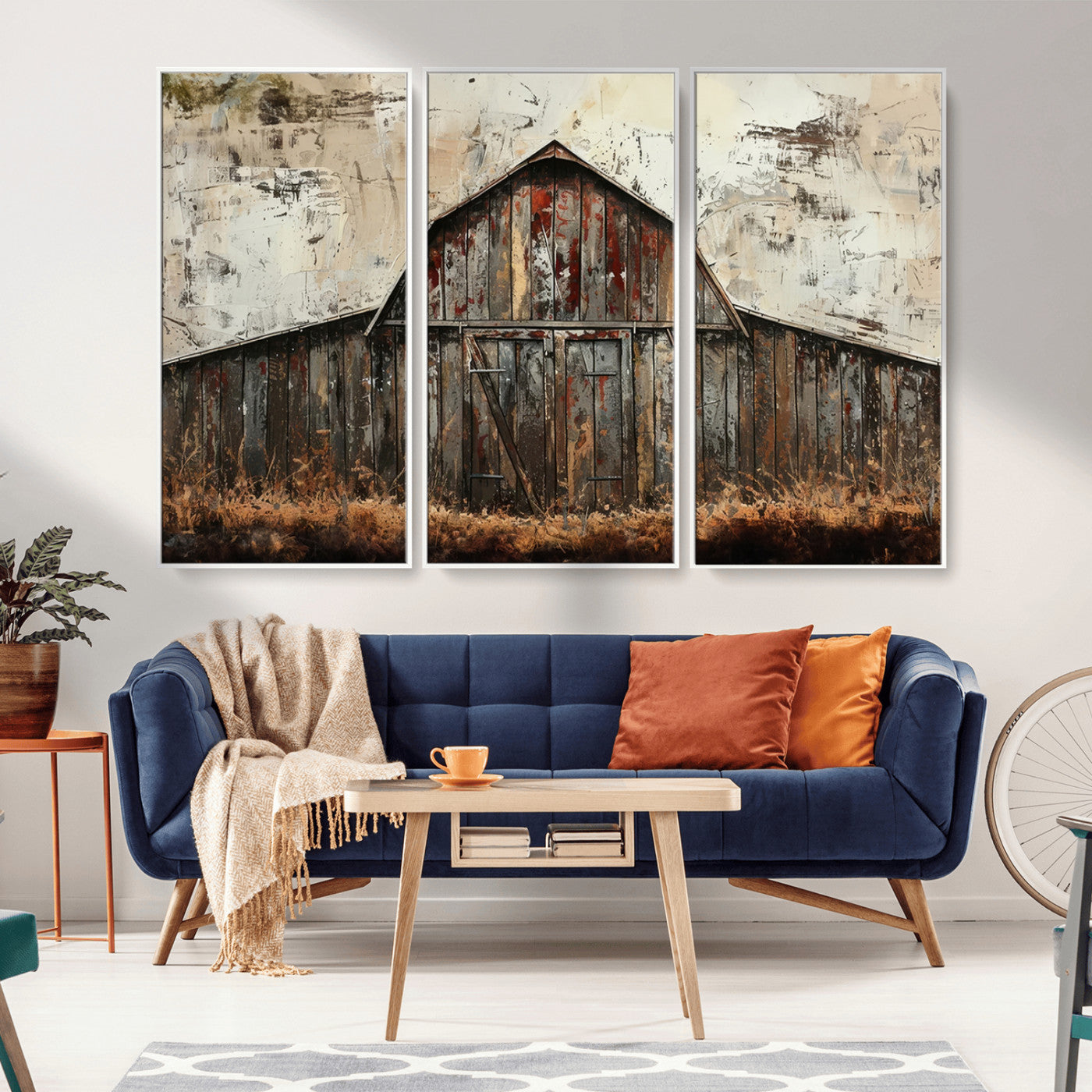 -Rustic Barn Wall Art | Farmhouse Wall Decor Canvas Print | Ready to Hang Barn Decor for Cabin or