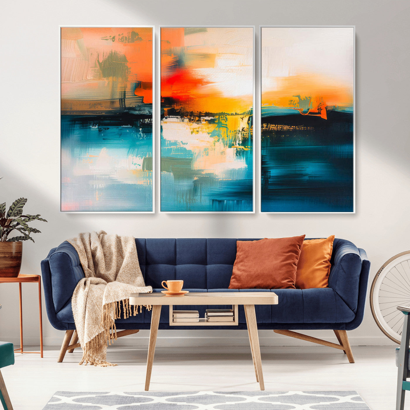 37083-MGV-CV-36X24-Colorful Abstract Wall Art | Bold Modern Canvas Print | Ready to Hang and Framed for Living Room or