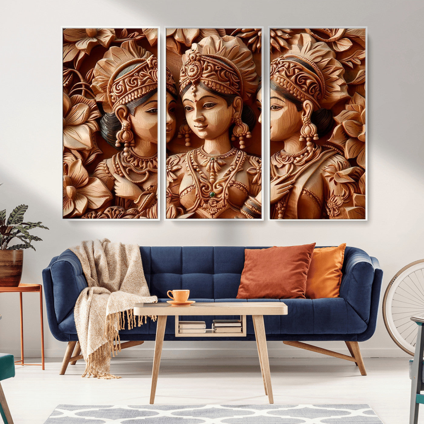 89522-MGV-CV-36X24-Indian Woman Statue Wall Art Canvas Print