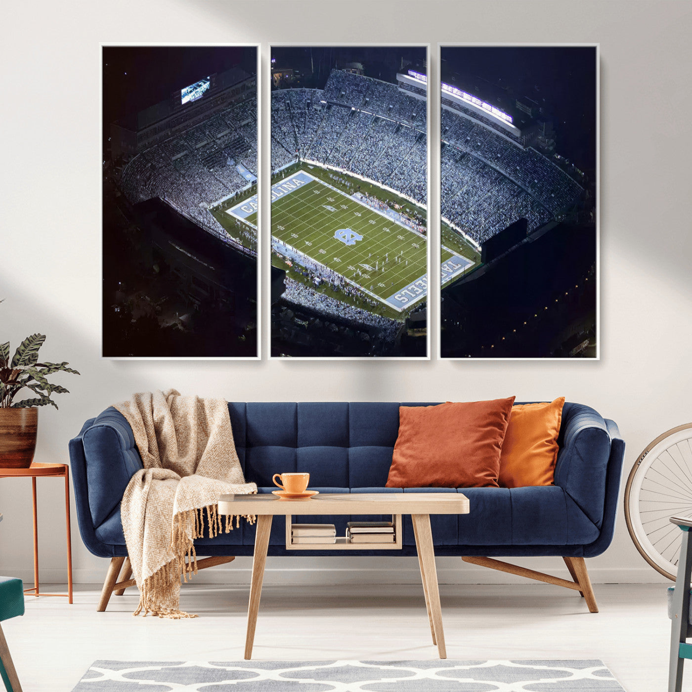 88375-MGV-CV-36X24-University of North Carolina Tar Heels Football Team Print - Chapel Hill Kenan Memorial Stadium