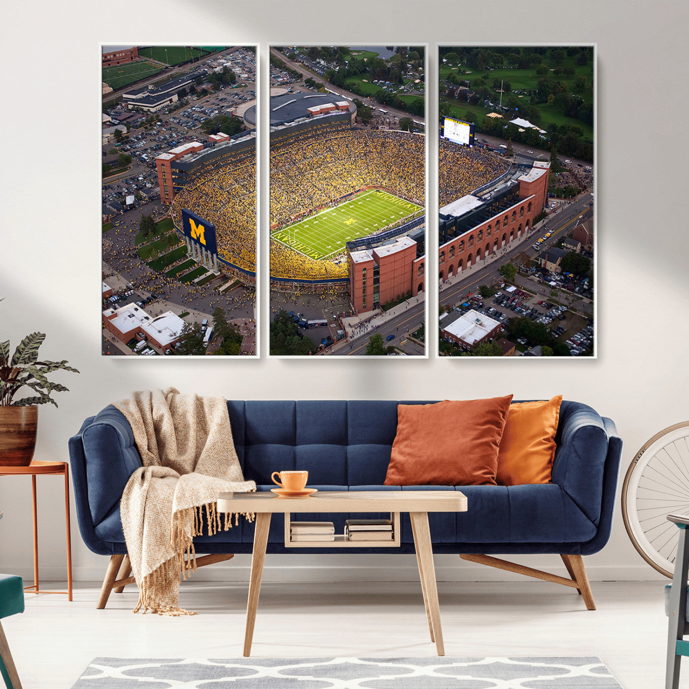 95248-MGV-CV-36X24-University of Michigan Wolverines Football Team Print - Ann Arbor Michigan Stadium Wall Art Canvas