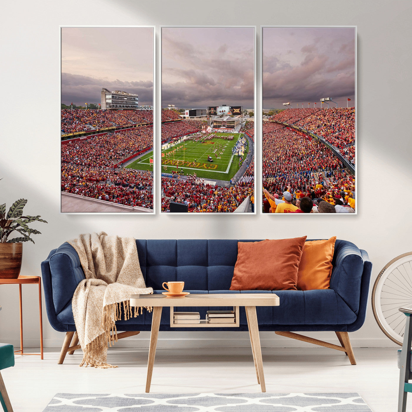 50373-MGV-CV-36X24-Iowa State University Cyclones Football Team Print - Ames Jack Trice Stadium Wall Art Canvas Print