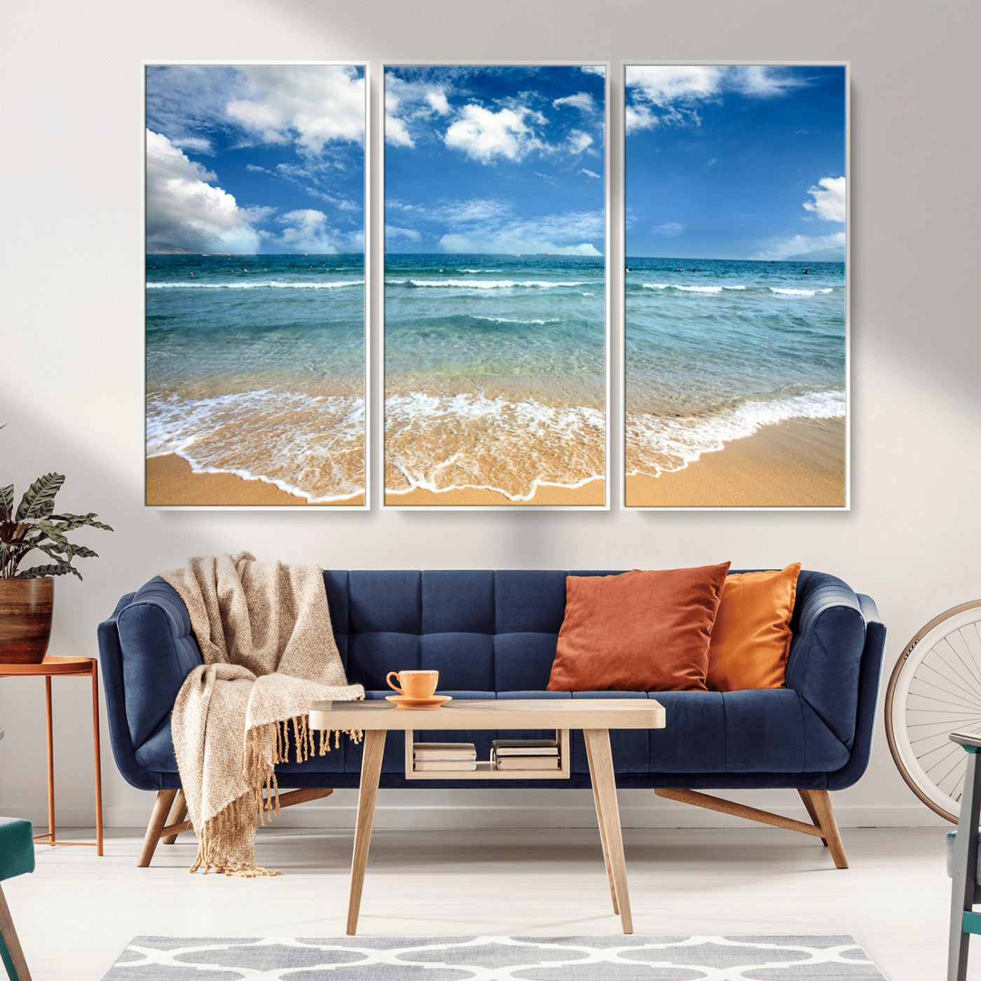 -Sea View From the Beach Canvas Print