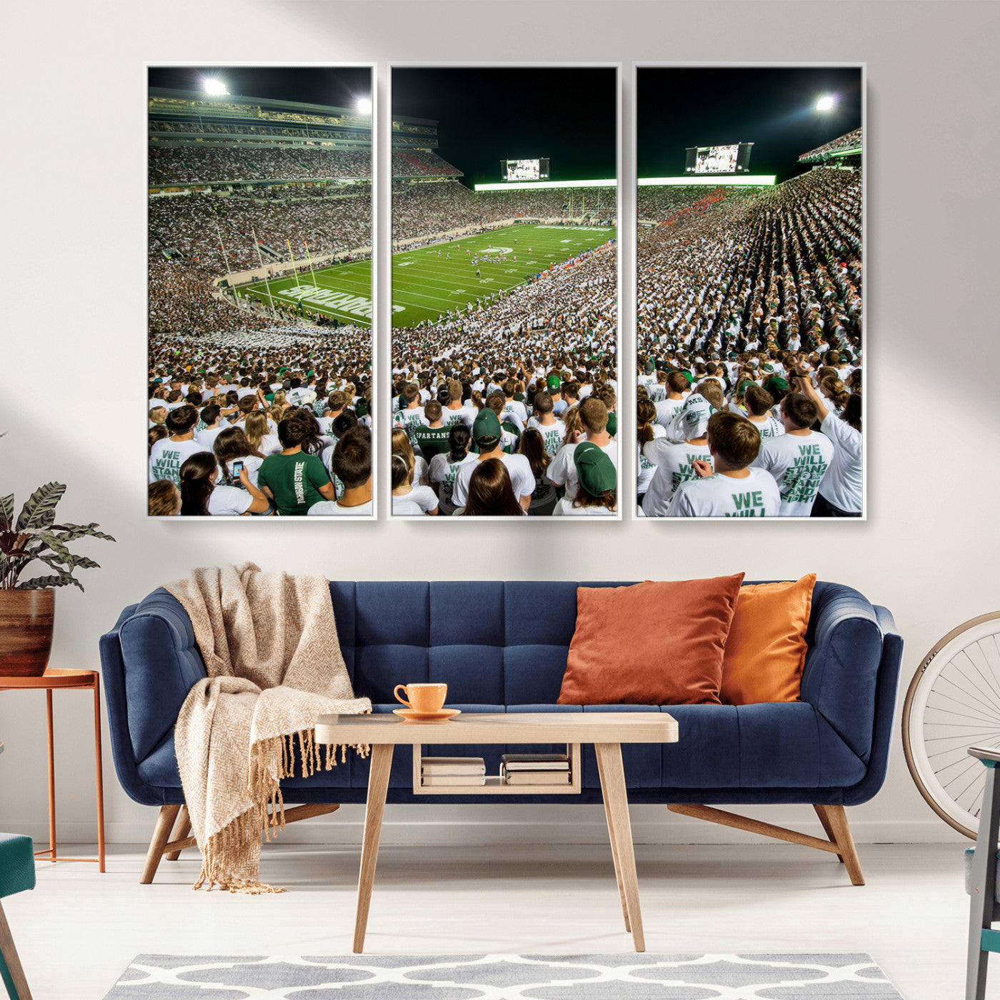 -Michigan State Spartans Football Canvas Print - East Lansing Spartan Stadium Wall Art Canvas Print