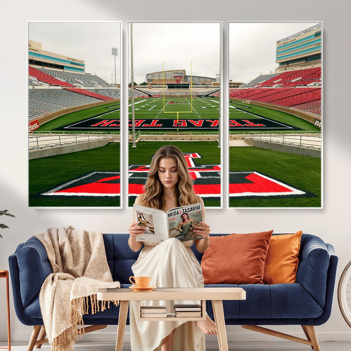 43169-PAN-FL-20X10 - Texas Tech Red Raiders Football Team Print - Lubbock Jones AT&T Stadium Wall Art Canvas Print