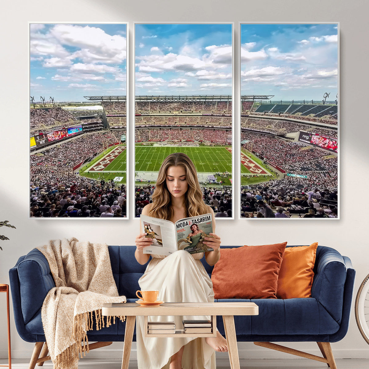 29243-PAN-FL-20X10 - The Temple University Owls Athletics Team Print - Philadelphia Lincoln Financial Field Stadium Wall