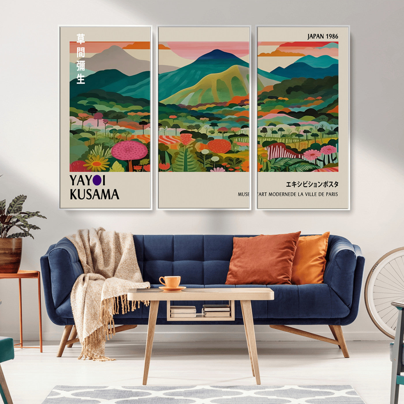 83384-MGV-CV-36X24-Yayoi Kusama Japan 1986 Canvas – Wabi Sabi Japanese Vibrant Abstract Wall Art Contemporary Canvas for Home, Office