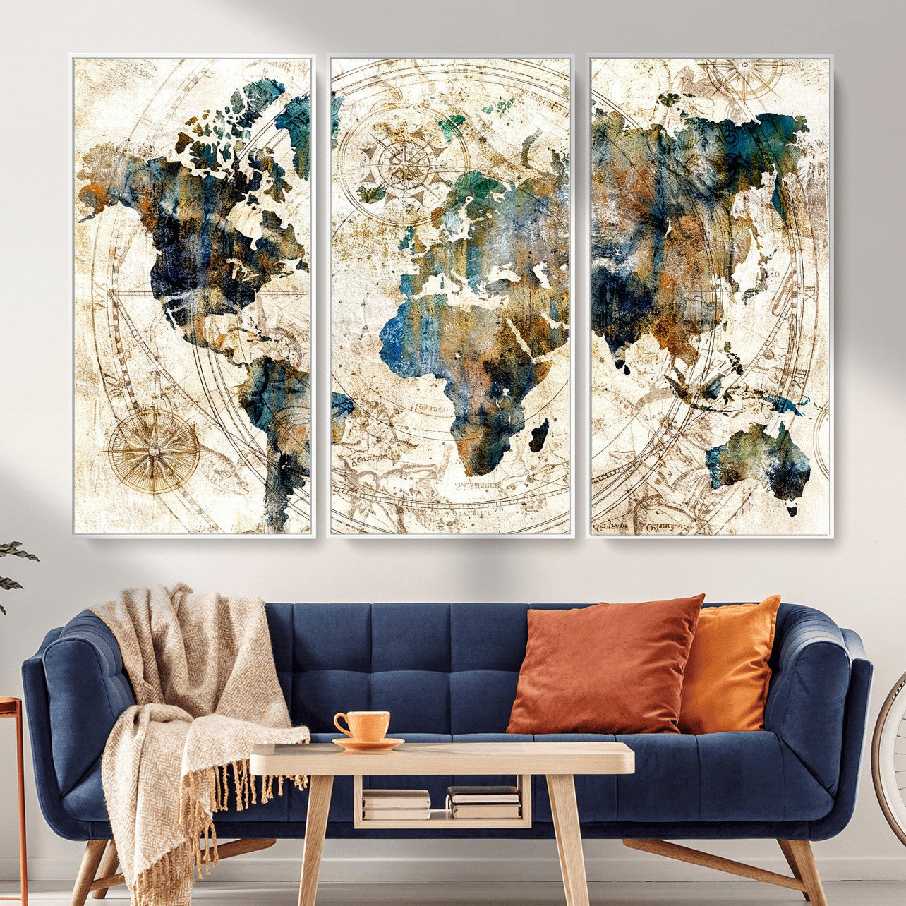 10554-MGV-CV-36X24 - Abstract World Map Art Print Canvas Print