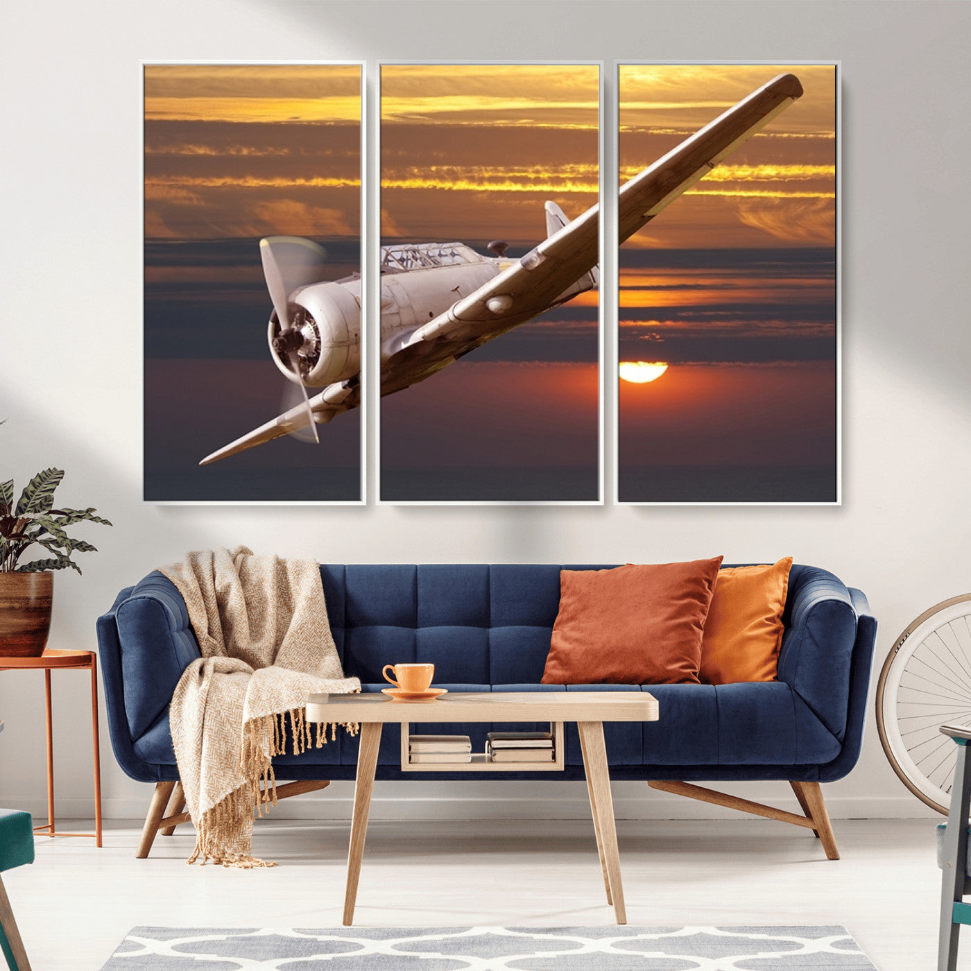 -Old War Plane Wall Art Canvas Print