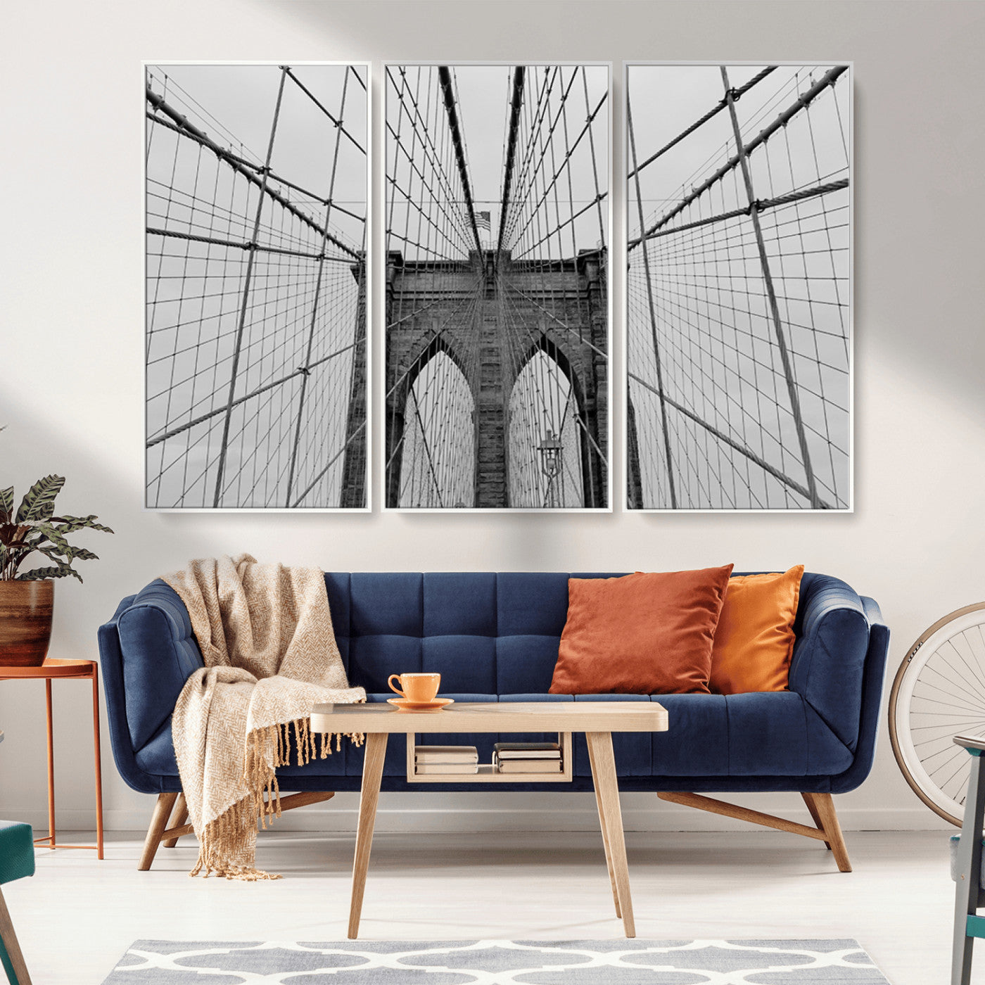 -Large Brooklyn Bridge Wall Art Canvas Print