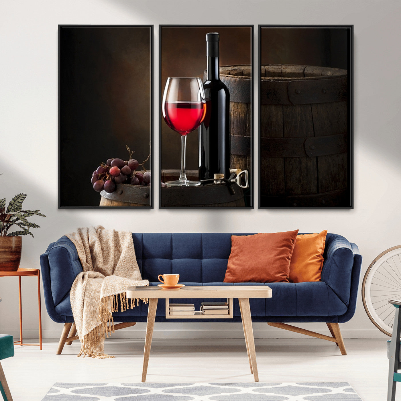 -Red Wine and Bottle Canvas Print