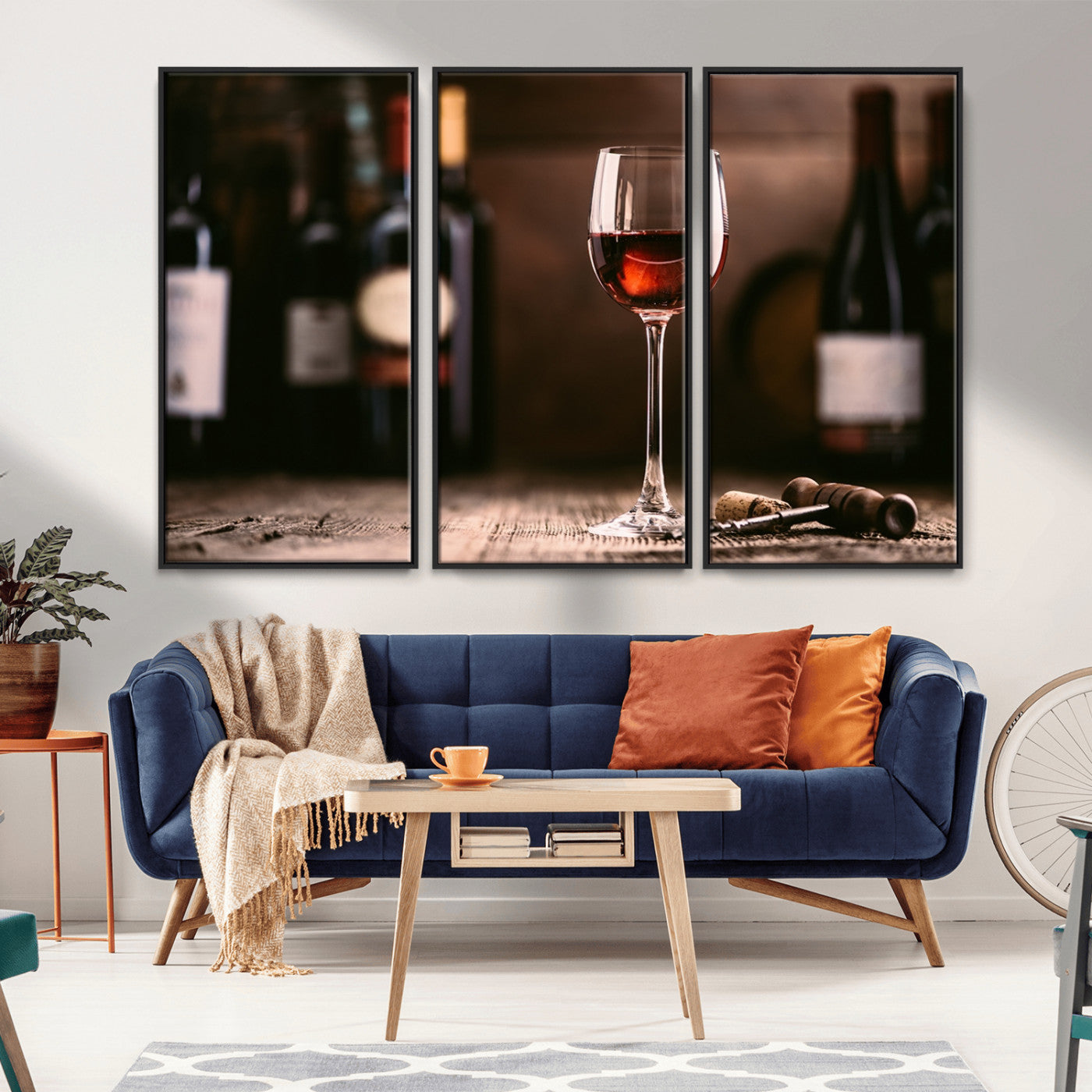 -Red Wine and Bottle Canvas Print