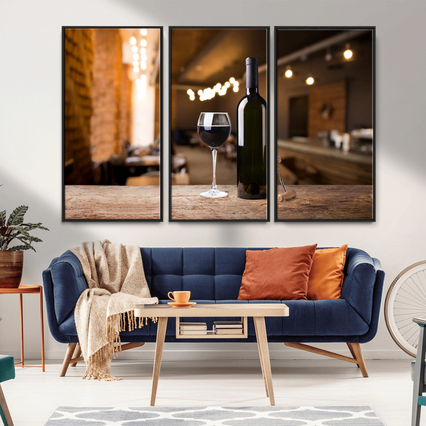 -Wine and Bottle Wall Art Canvas Print