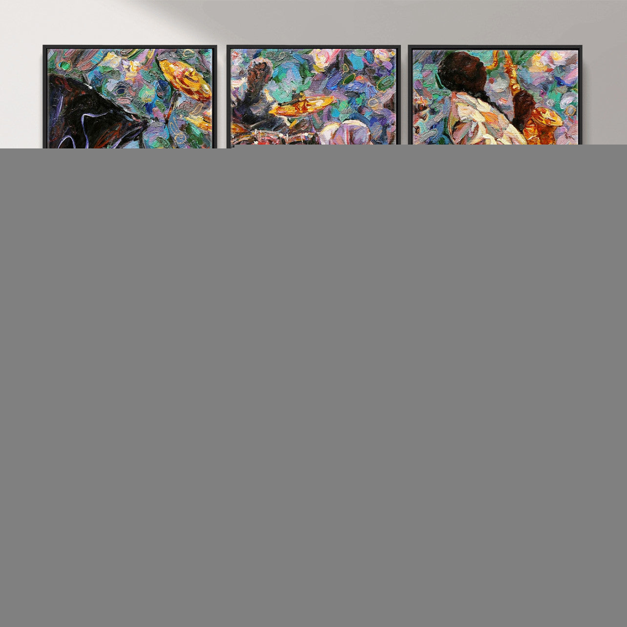 34929-MGV-CV-36X24 - African American Jazz Art Music Abstract Wall Art Painting Canvas Wall Art
