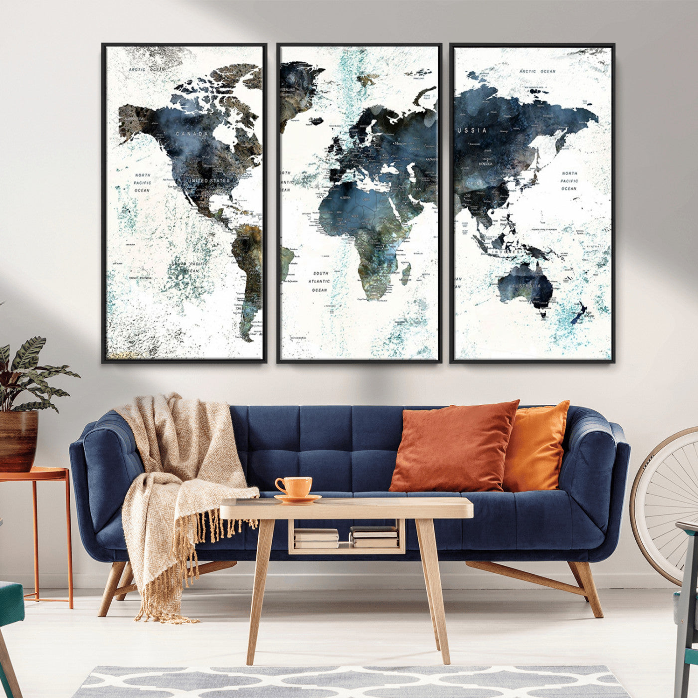 75398-MGV-CV-36X24-Push Pin World Map Canvas Print – Travel Tracker Wall Art for Couples, Perfect Anniversary Gift for Home or Office Decor
