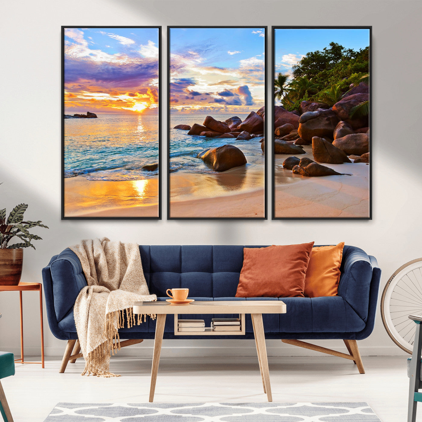 -Tropical Island Beach Sunset Canvas Print
