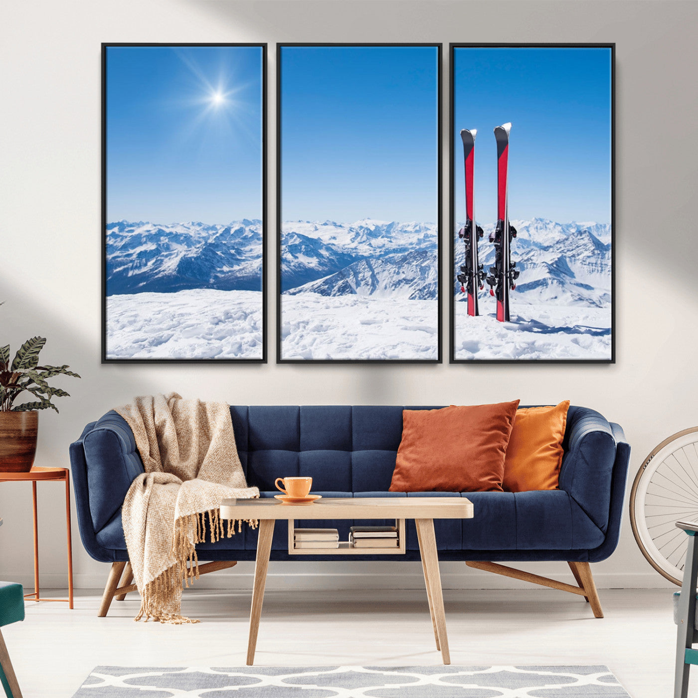 -Ski Season Snow Wall Art Canvas Print